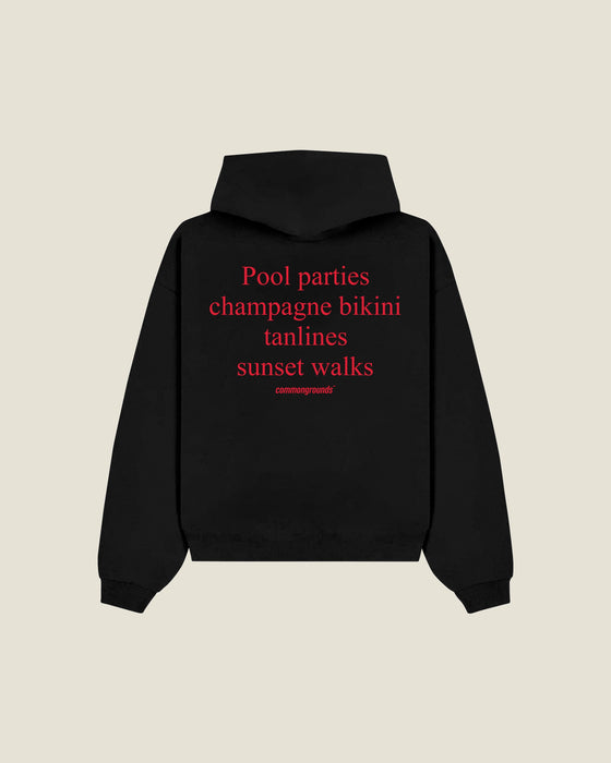 Pool Parties Champagne Bikini Tanlines Sunset Walks Hoodie