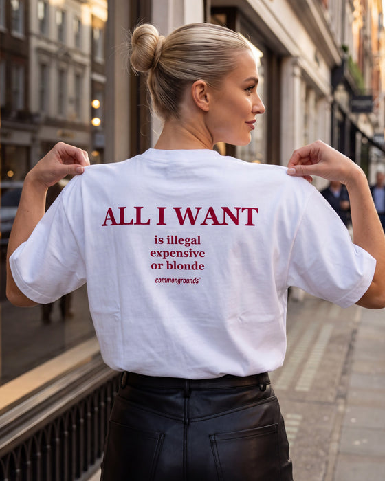 All I Want Is Illegal Expensive Or Blonde Tee