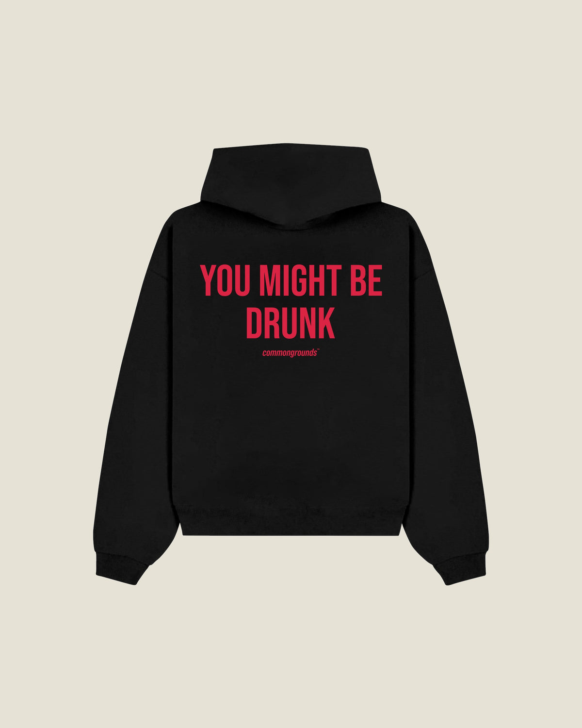 You Might Be Drunk Hoodie in black, back print