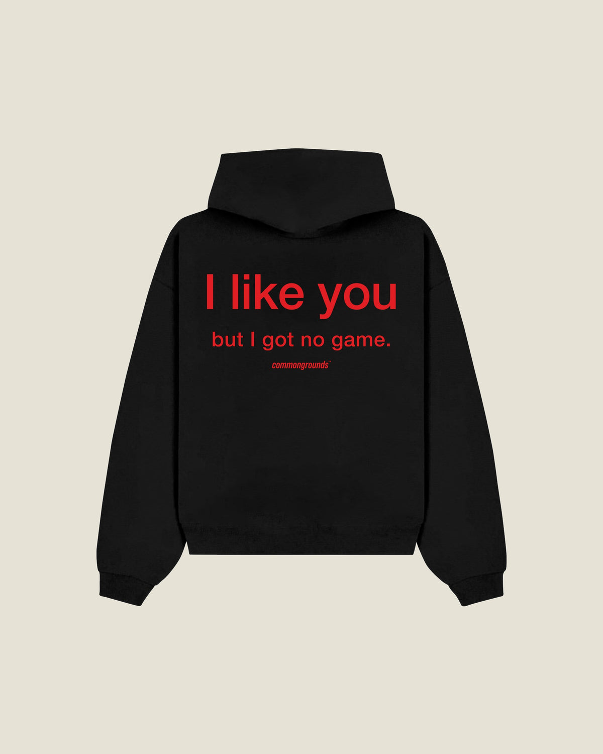 I Like You But I Got No Game Hoodie in black, back print