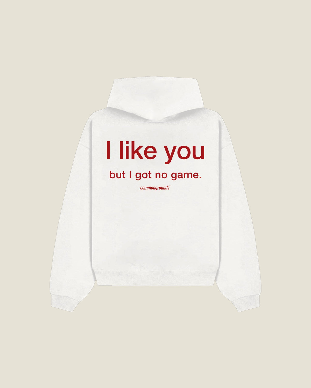I Like You But I Got No Game Hoodie in white, back print