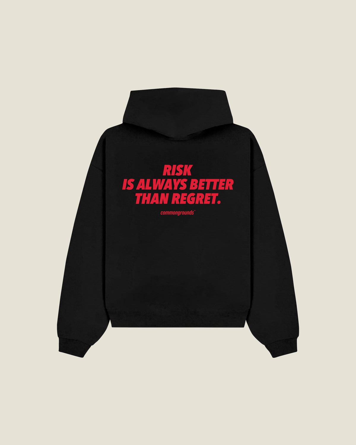 Risk Is Always Better Than Regret Hoodie in black, back print