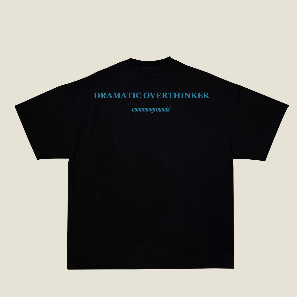 DRAMATIC OVERTHINKER Tee in black, back print