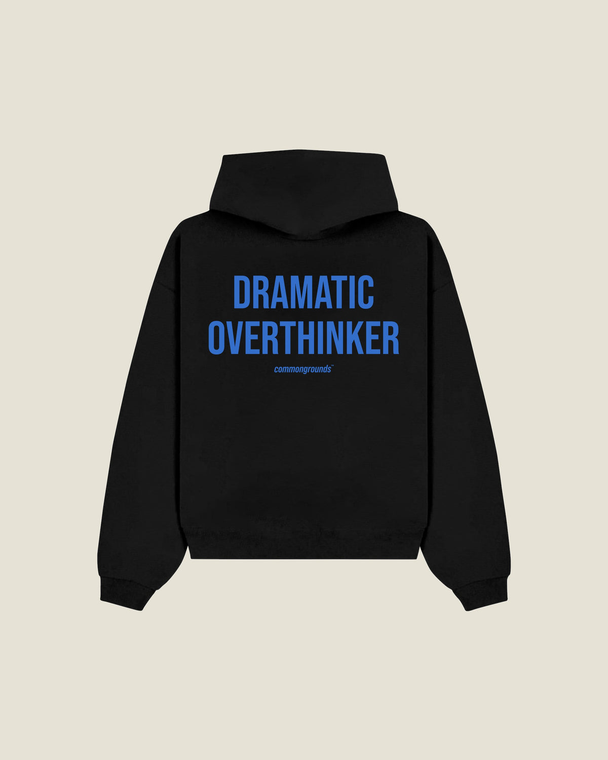 Dramatic Overthinker Hoodie in black, back print