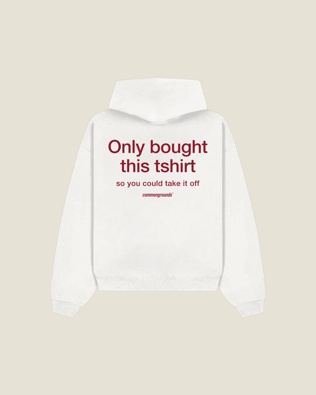 Only Bought This Tshirt So You Could Take It Off Hoodie in white, back print