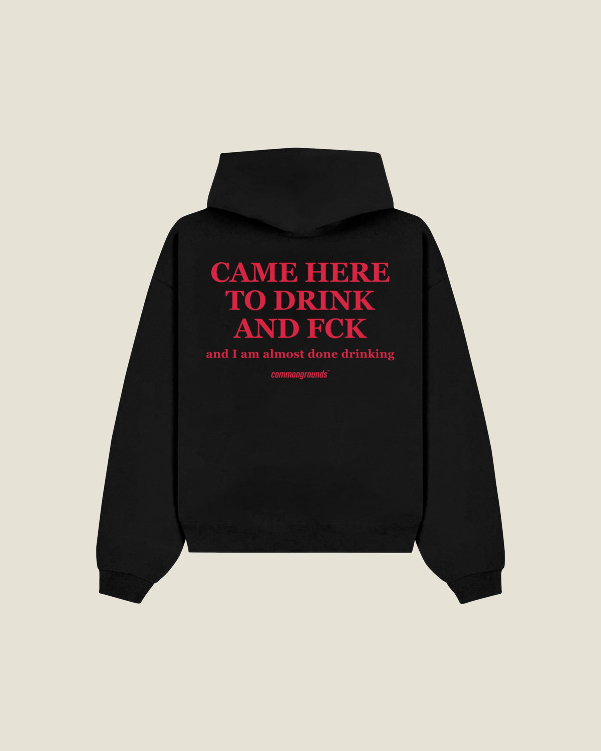 Came Here To Drink And Fck And I Am Almost Done Drinking Hoodie in black, back print