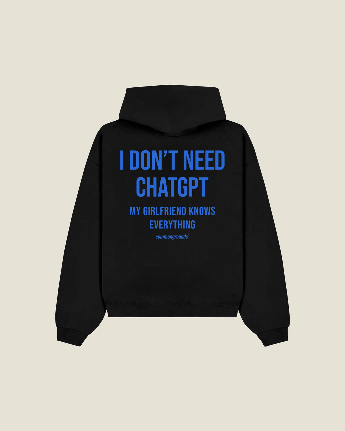 I Don't Need Chatgpt My Girlfriend Knows Everything Hoodie in black, back print