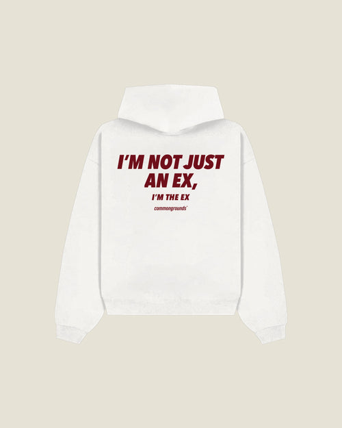 I'm Not Just An Ex, I'm The Ex Hoodie in white, back print