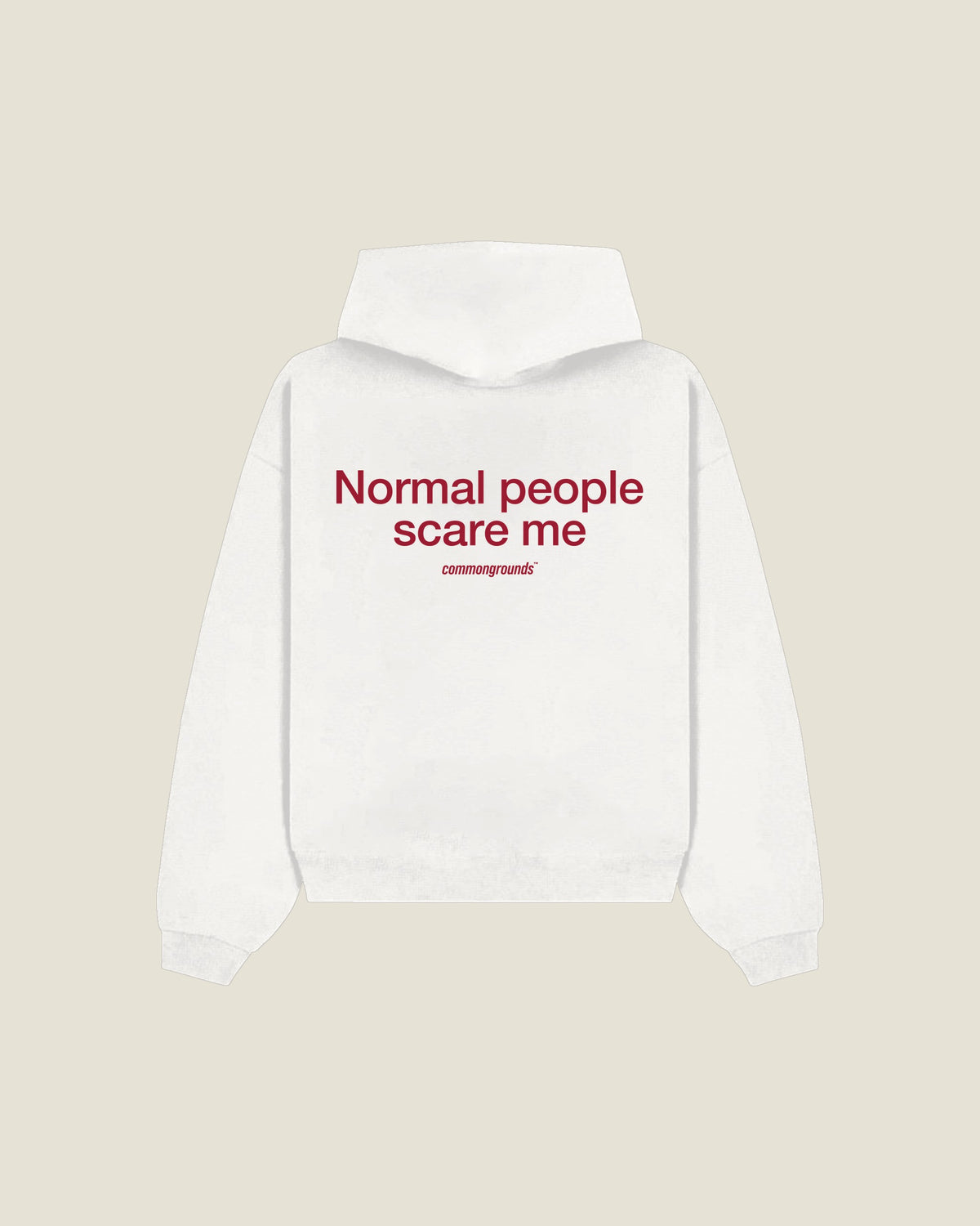 Normal People Scare Me Hoodie in white, back print