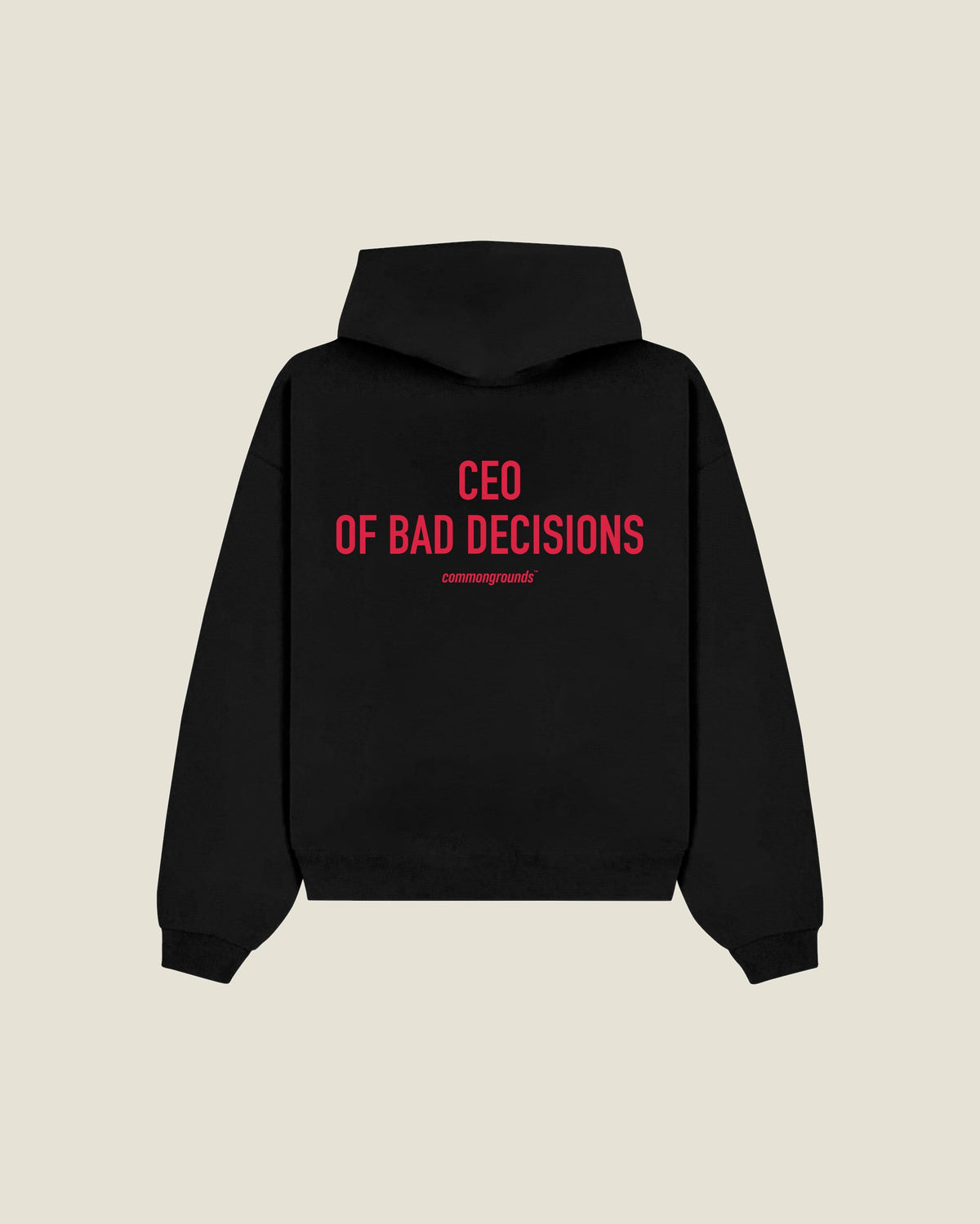 Ceo Of Bad Decisions Hoodie in black, back print