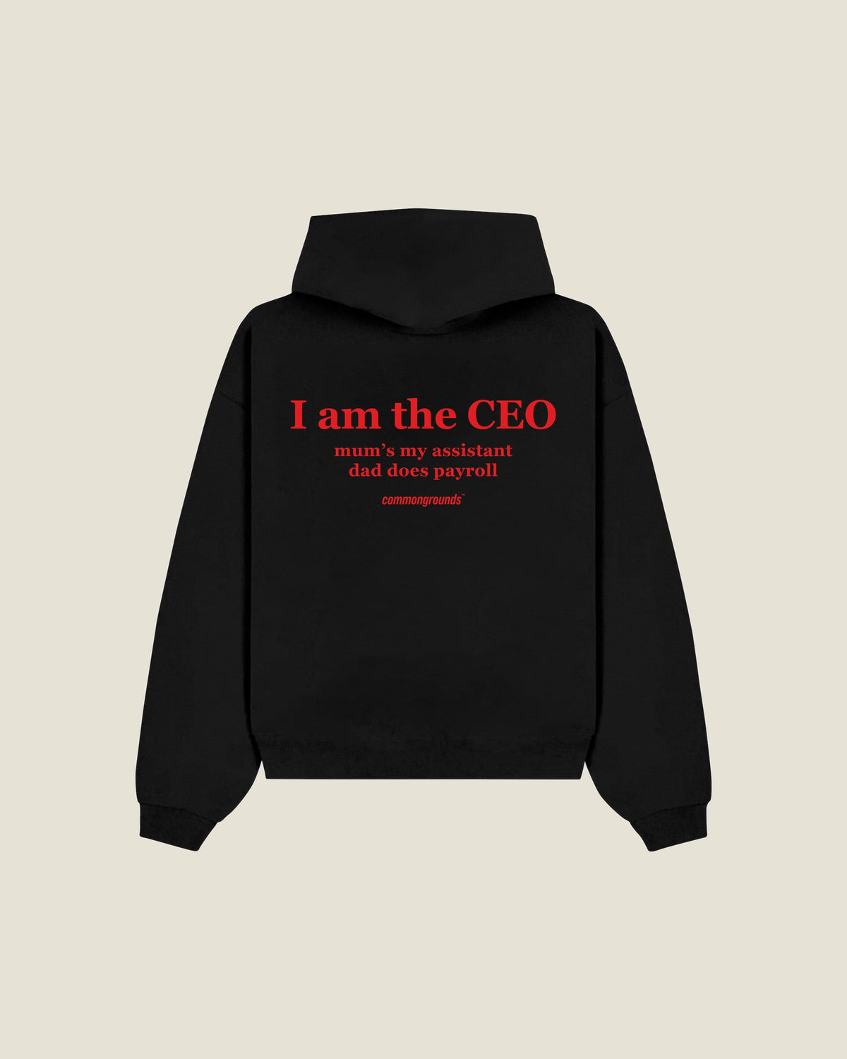 I Am The Ceo Mum's My Assistant Dad Does Payroll Hoodie in black, back print