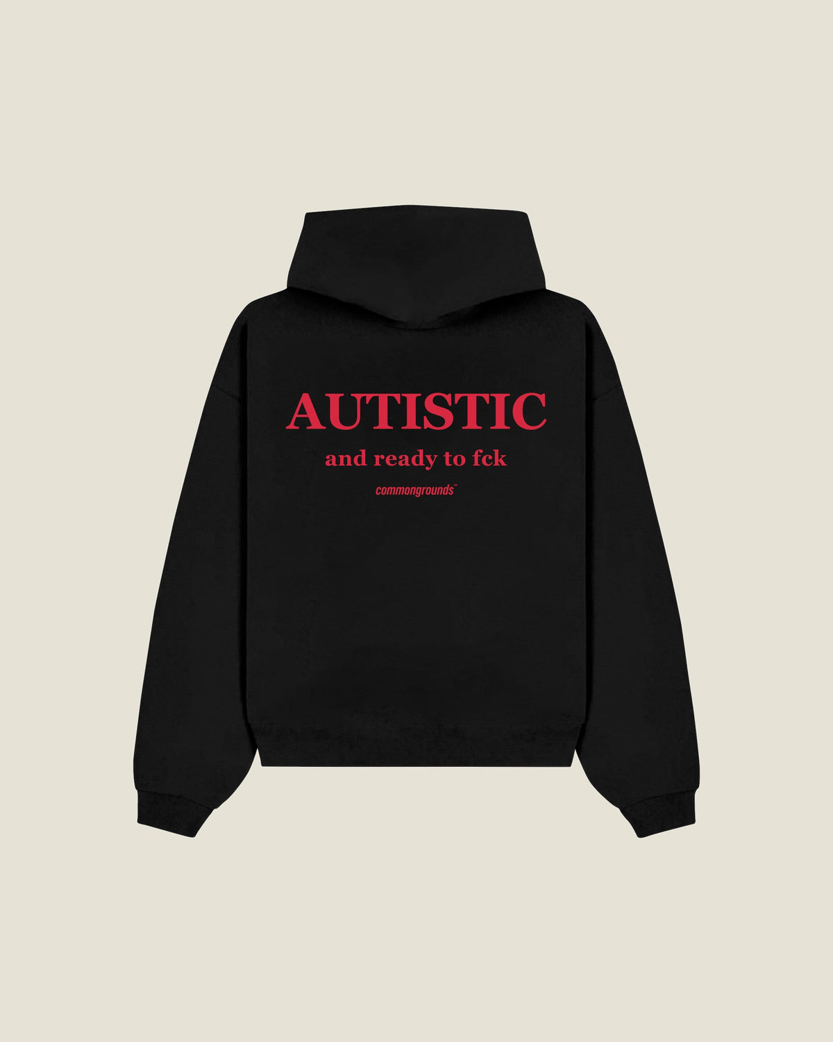 Autistic And Ready To Fck Hoodie in black, back print