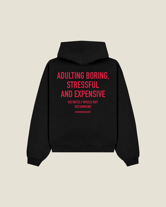 Adulting Boring, Stressful And Expensive Definitely Would Not Recommend Hoodie