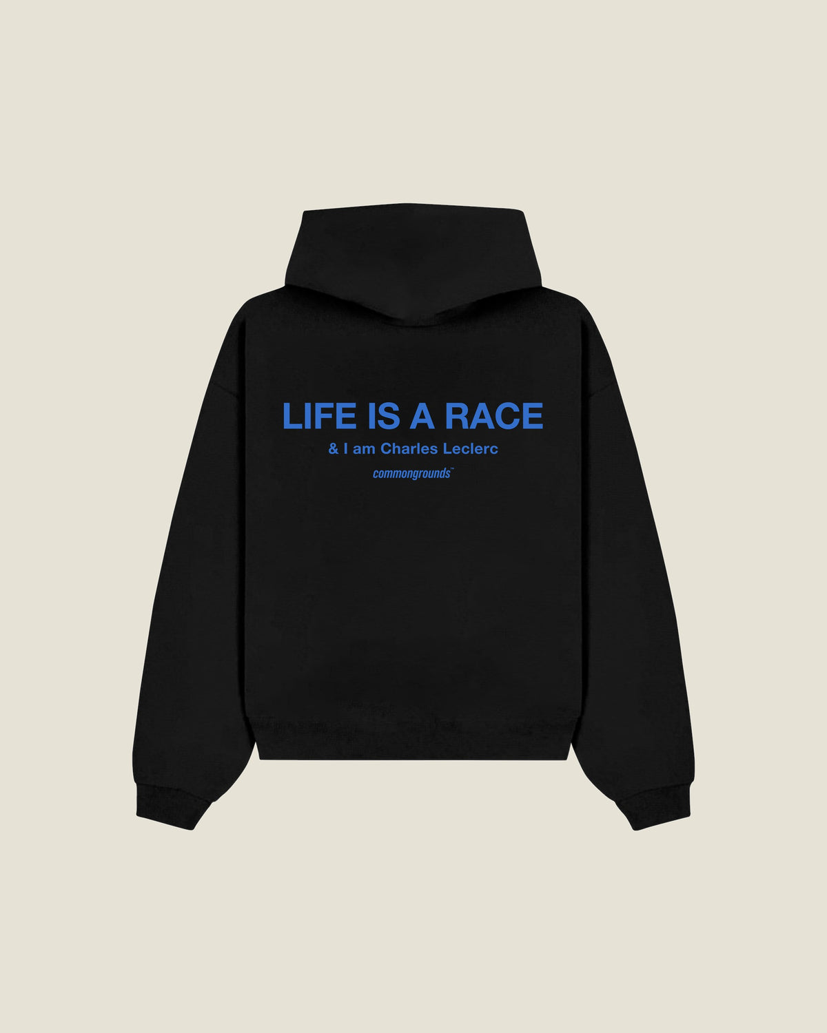 Life Is A Race & I Am Charles Leclerc Hoodie in black, back print