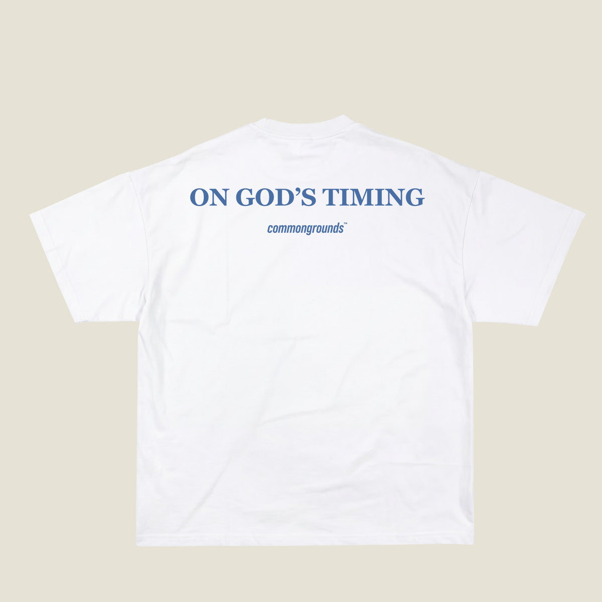 ON GOD'S TIMING Tee in white, back print