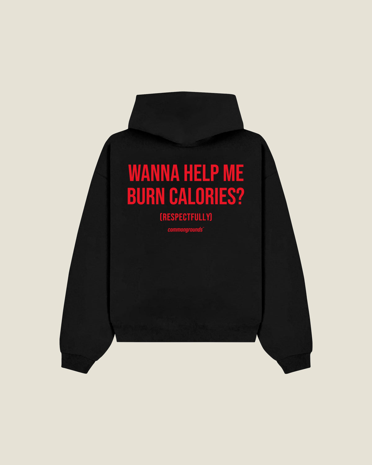Wanna Help Me Burn Calories? (respectfully) Hoodie in black, back print