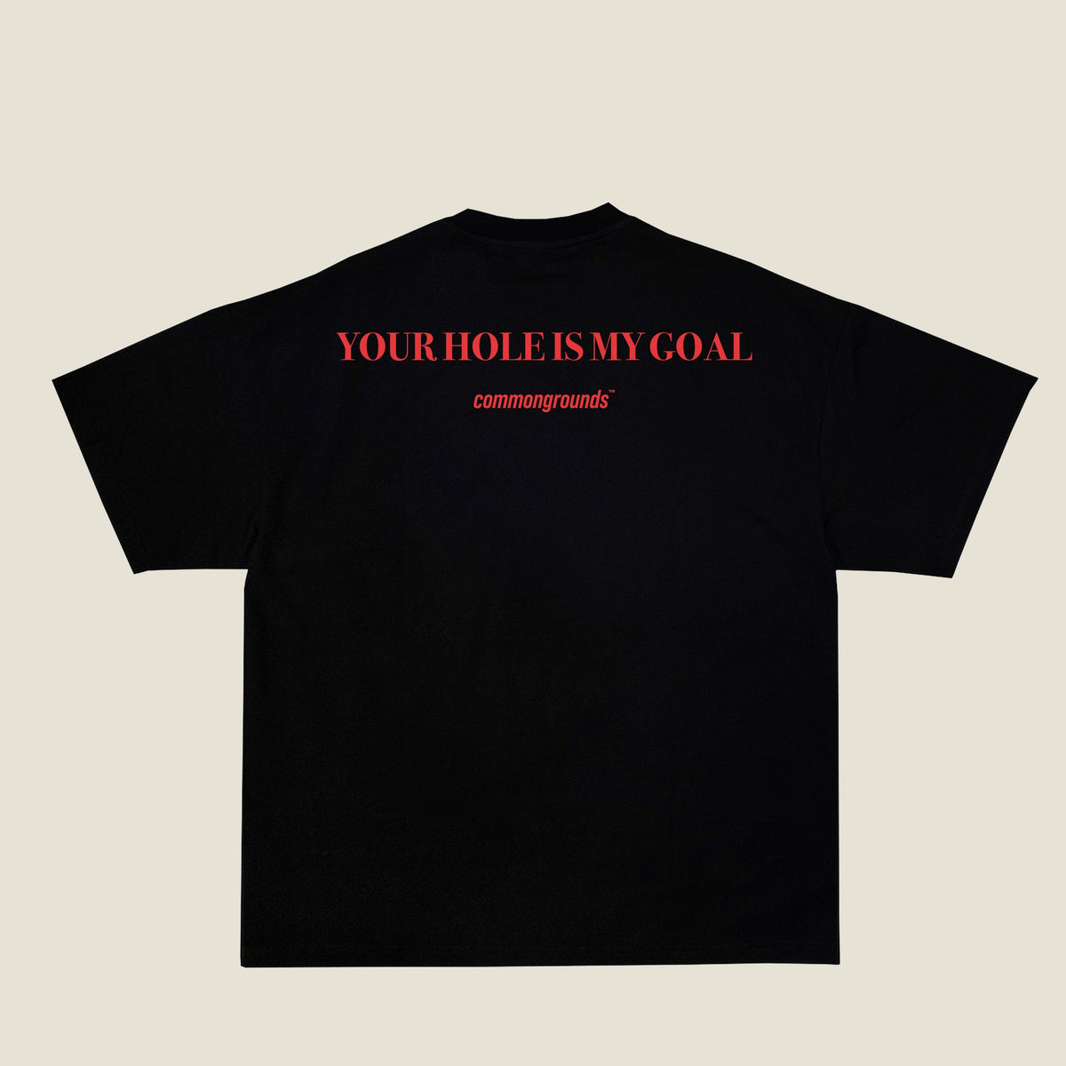 YOUR HOLE IS MY GOAL Tee in black, back print