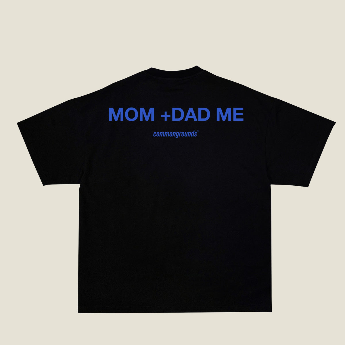 MOM +DAD ME Tee in black, back print