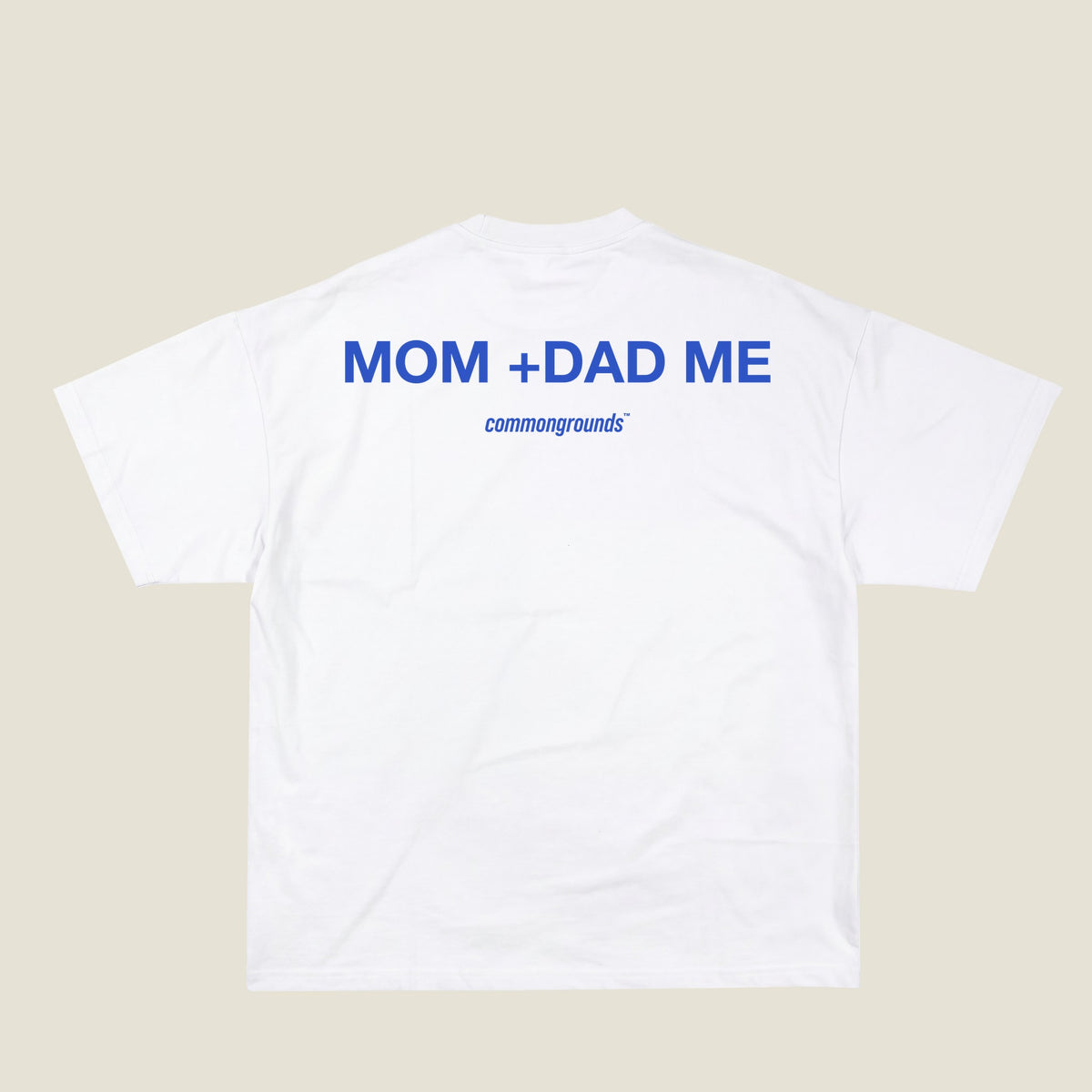 MOM +DAD ME Tee in white, back print