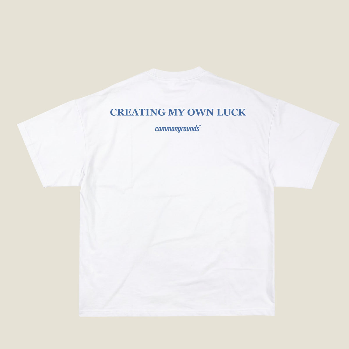 CREATING MY OWN LUCK Tee in white, back print