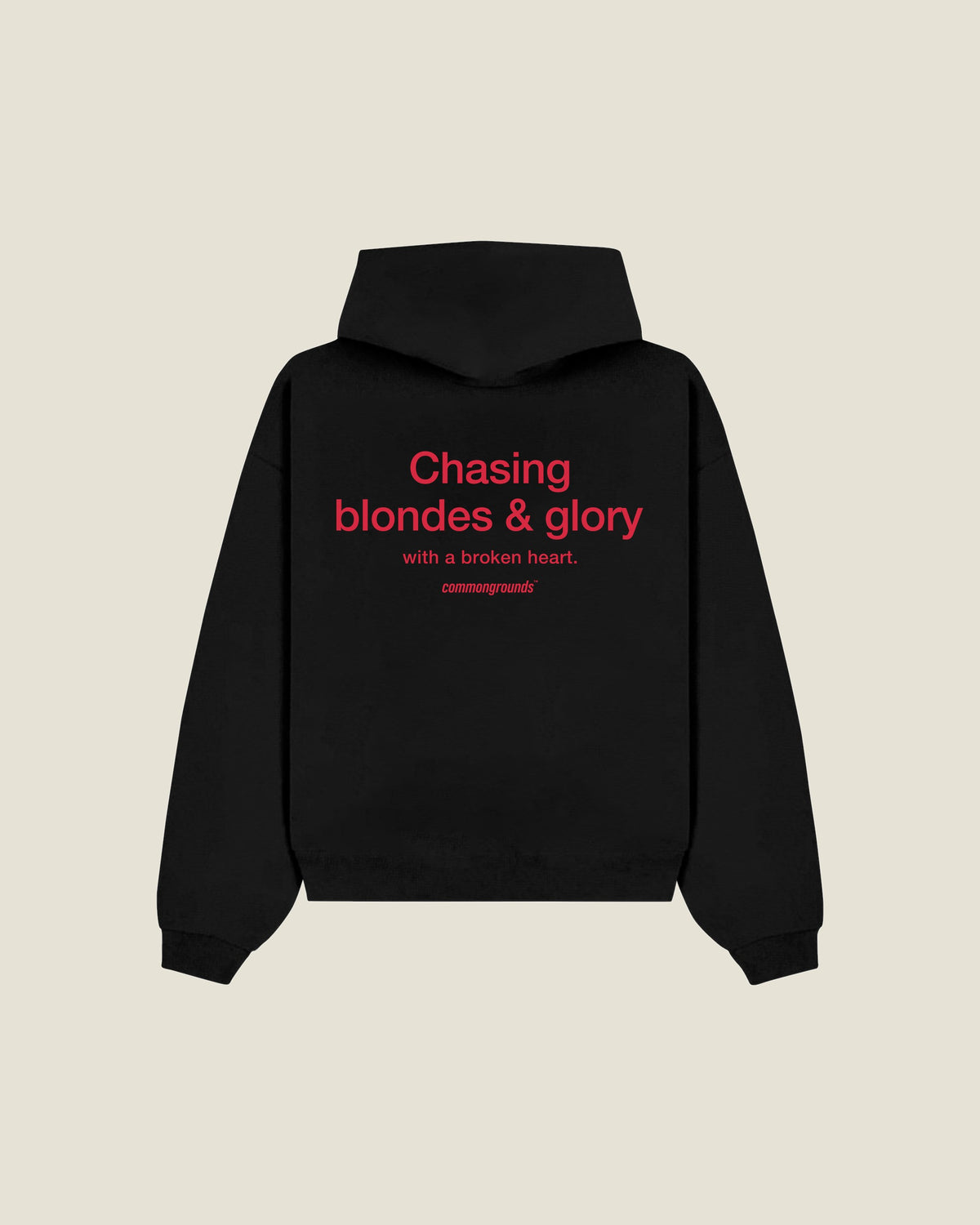 Chasing Blondes & Glory With A Broken Heart Hoodie in black, back print