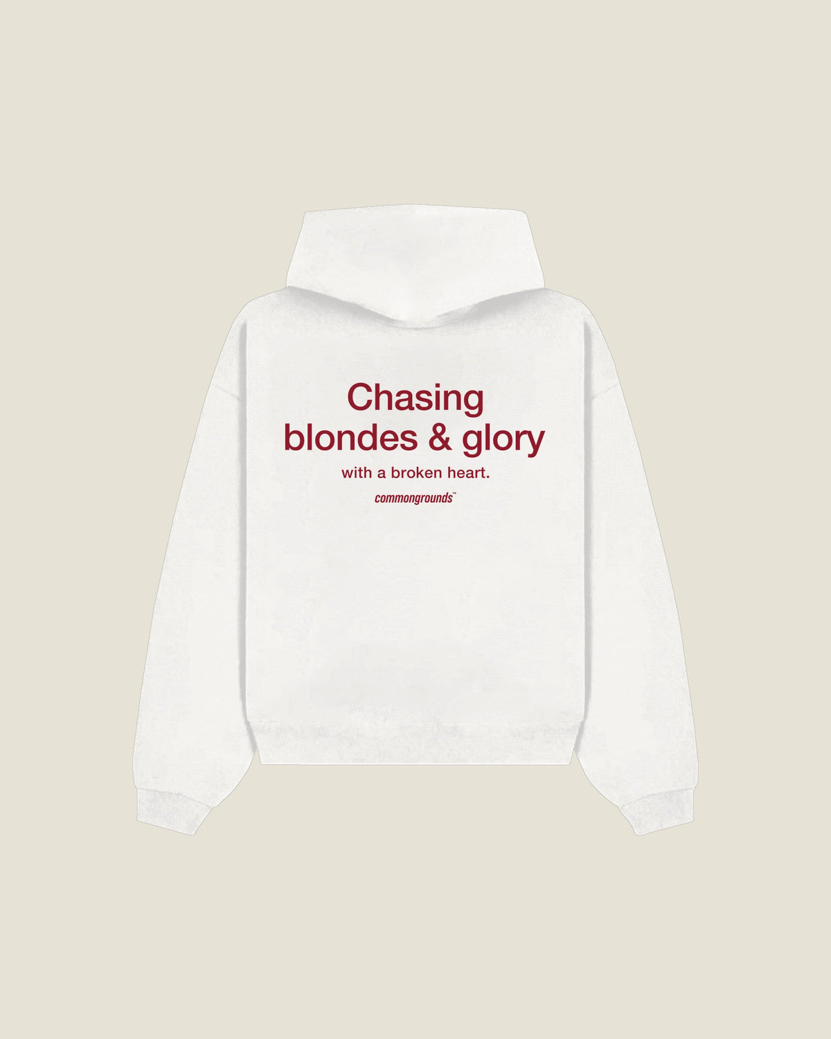 Chasing Blondes & Glory With A Broken Heart Hoodie in white, back print