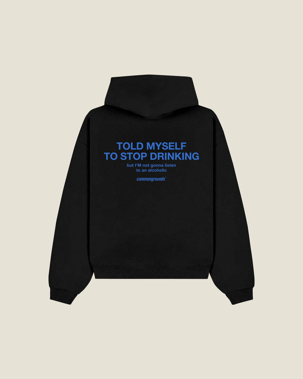 Told Myself To Stop Drinking But I'm Not Gonna Listen To An Alcoholic Hoodie in black, back print