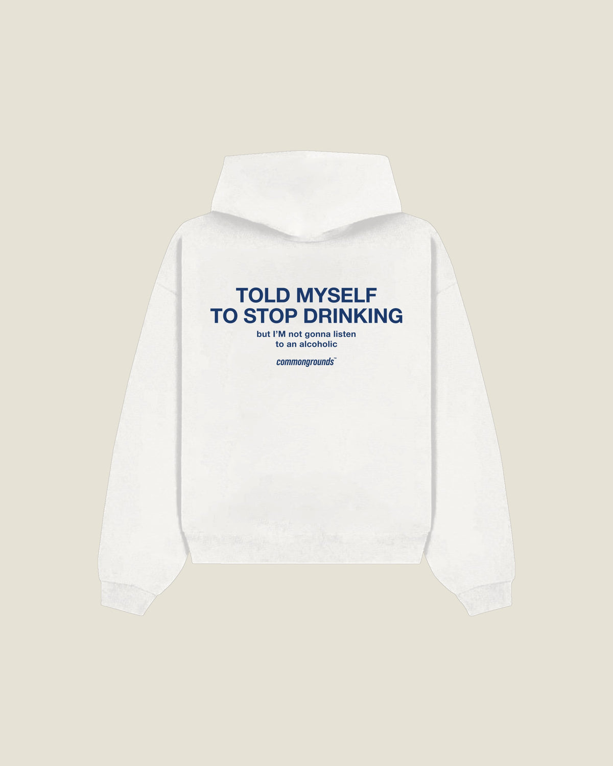 Told Myself To Stop Drinking But I'm Not Gonna Listen To An Alcoholic Hoodie in white, back print