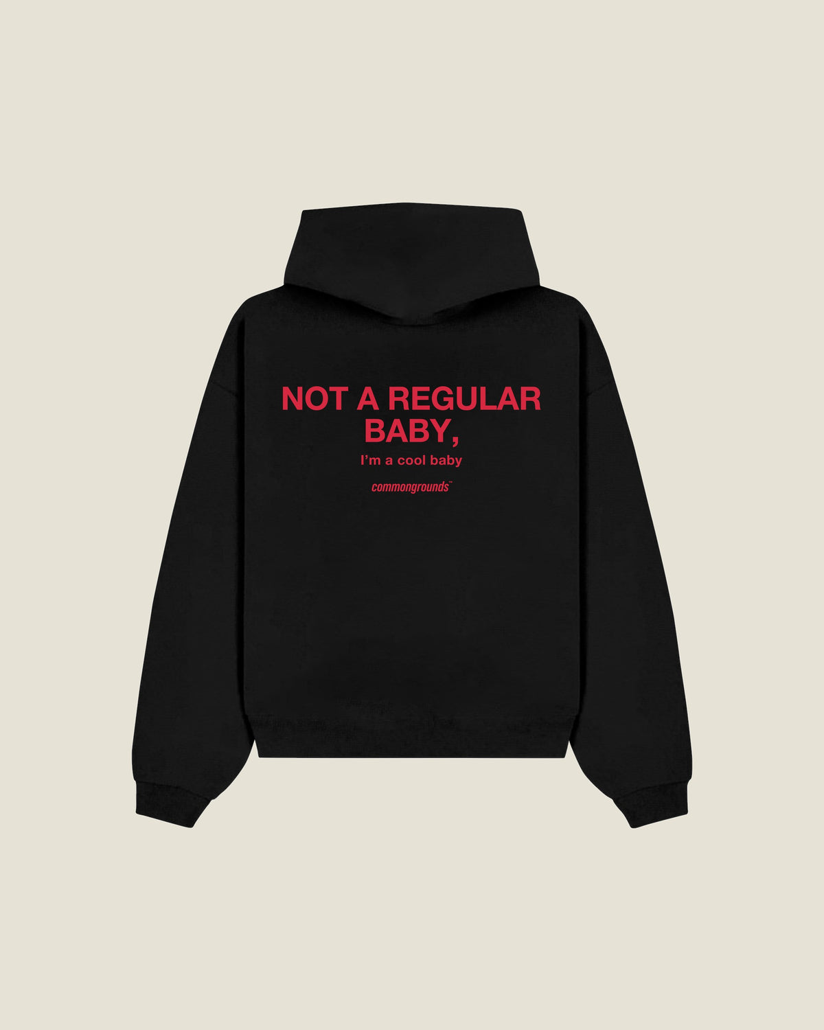 Not A Regular Baby, I'm A Cool Baby Hoodie in black, back print