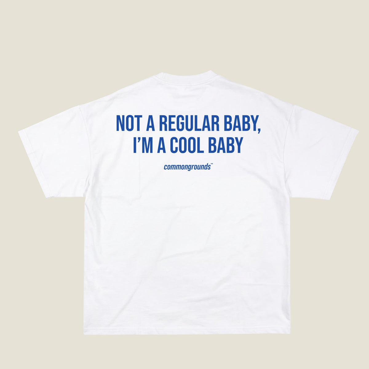 NOT A REGULAR BABY, I'M A COOL BABY Tee in white, back print