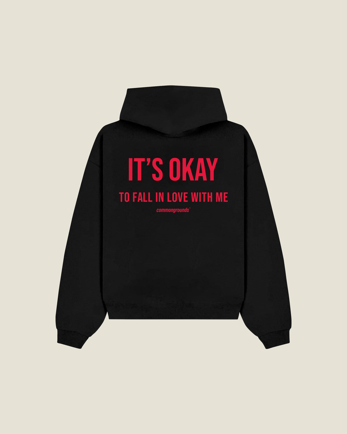 It's Okay To Fall In Love With Me Hoodie in black, back print