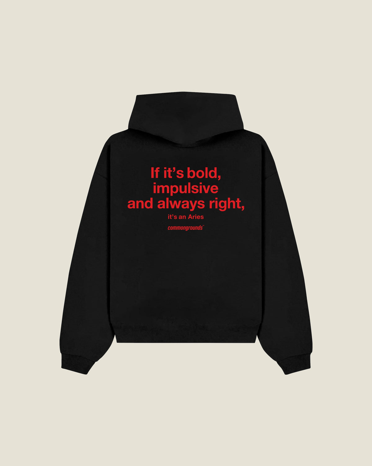 If It's Bold, Impulsive And Always Right, It's An Aries Hoodie in black, back print