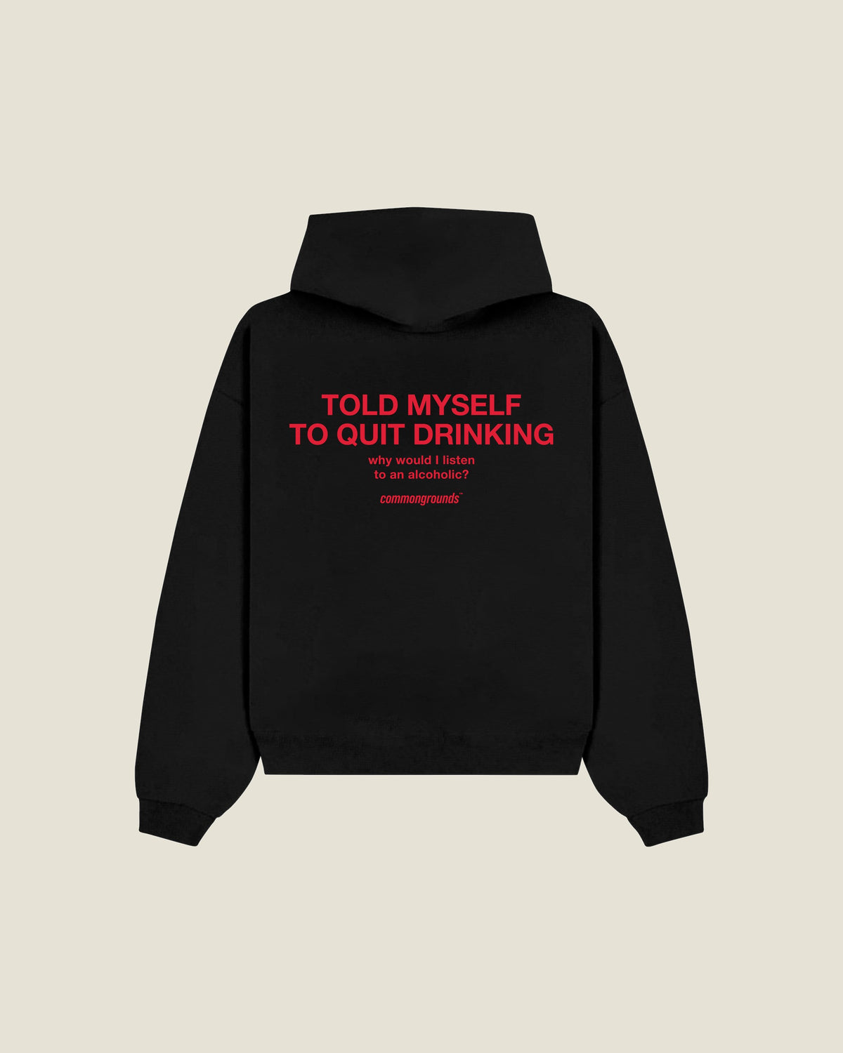 Told Myself To Quit Drinking Why Would I Listen To An Alcoholic? Hoodie in black, back print