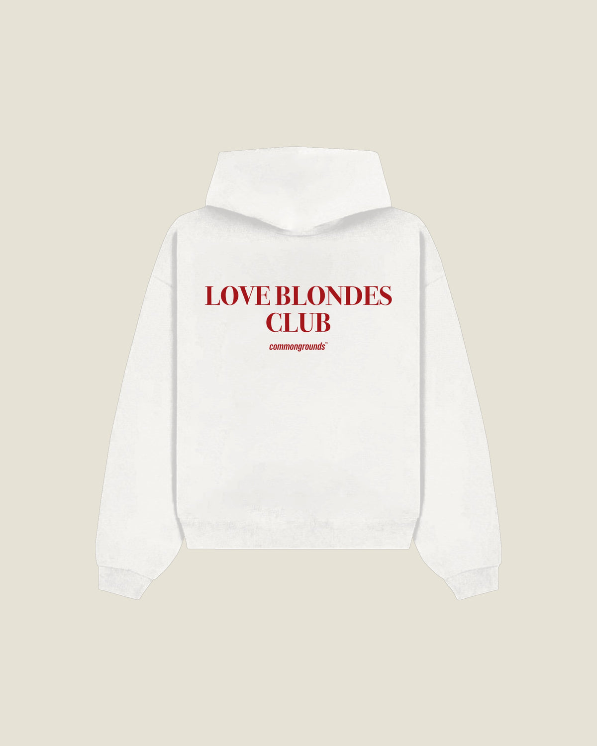 Love Blondes Club Hoodie in white, back print