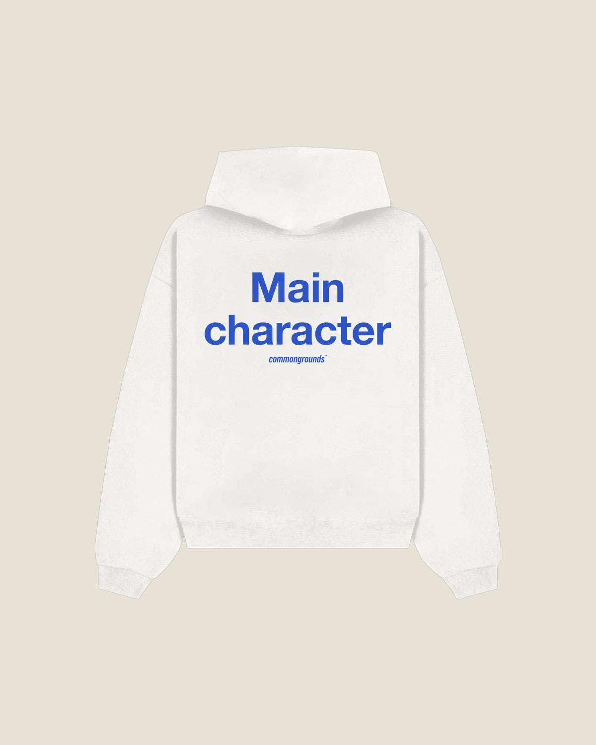 Main Character Hoodie in white, back print