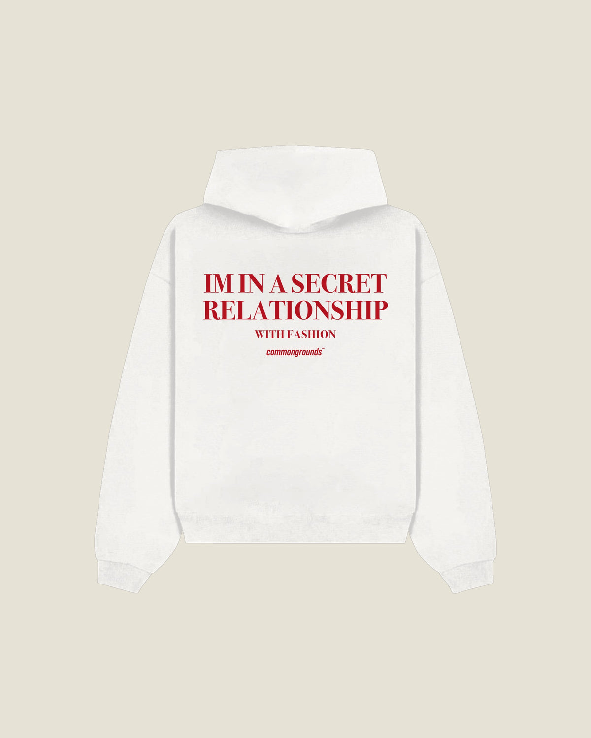 Im In A Secret Relationship With Fashion Hoodie in white, back print