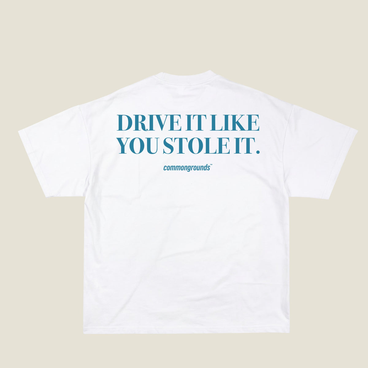DRIVE IT LIKE YOU STOLE IT Tee in white, back print