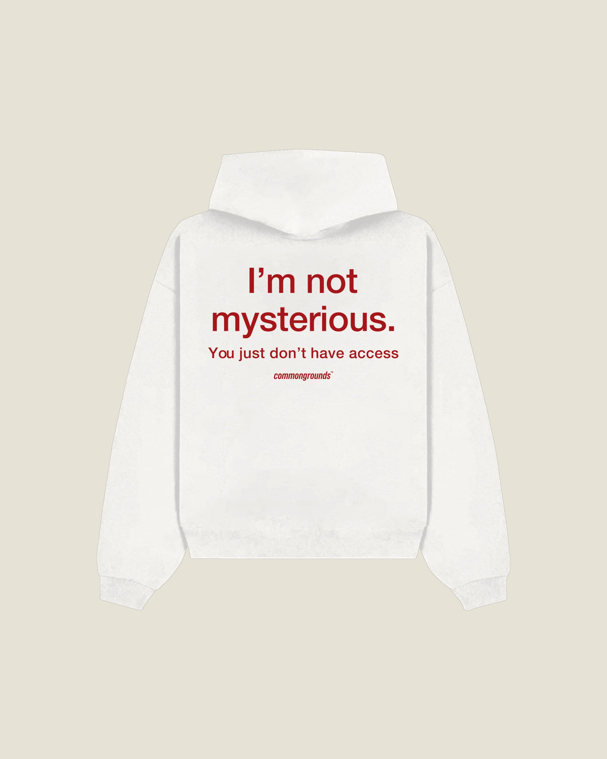 I'm Not Mysterious. You Just Don't Have Access Hoodie in white, back print