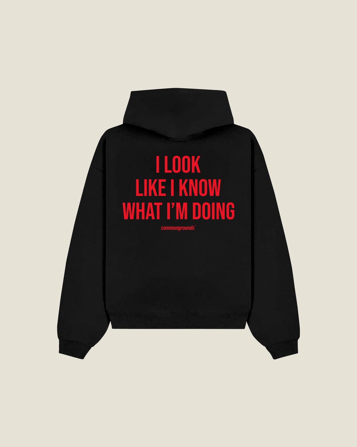 I Look Like I Know What I'm Doing Hoodie in black, back print