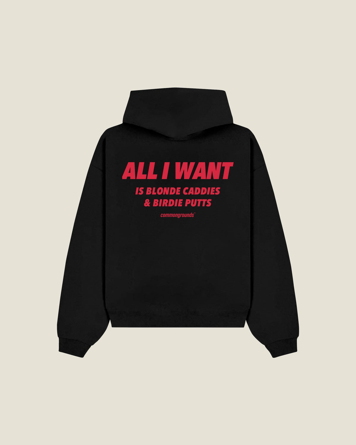 All I Want Is Blonde Caddies & Birdie Putts Hoodie in black, back print