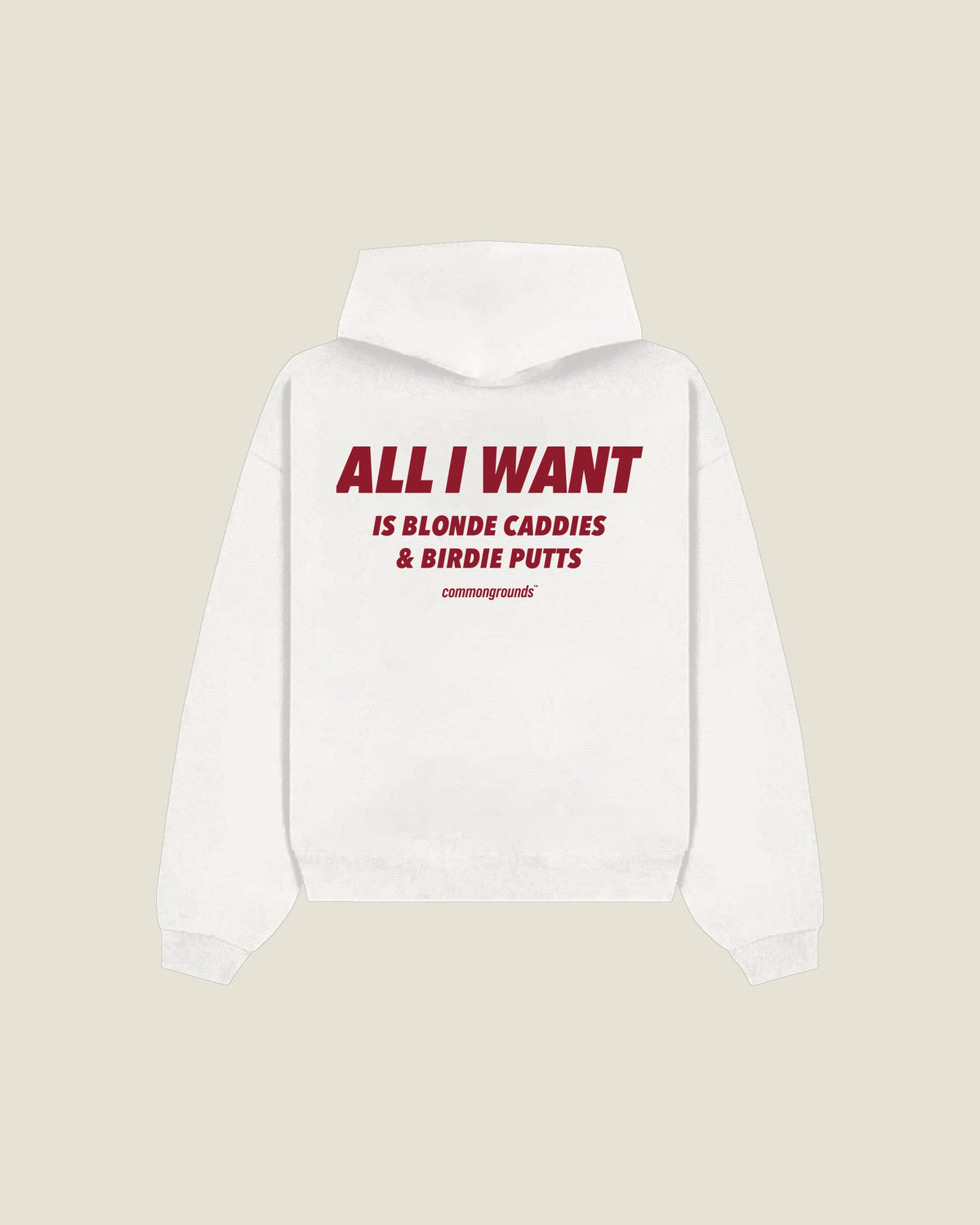 All I Want Is Blonde Caddies & Birdie Putts Hoodie in white, back print