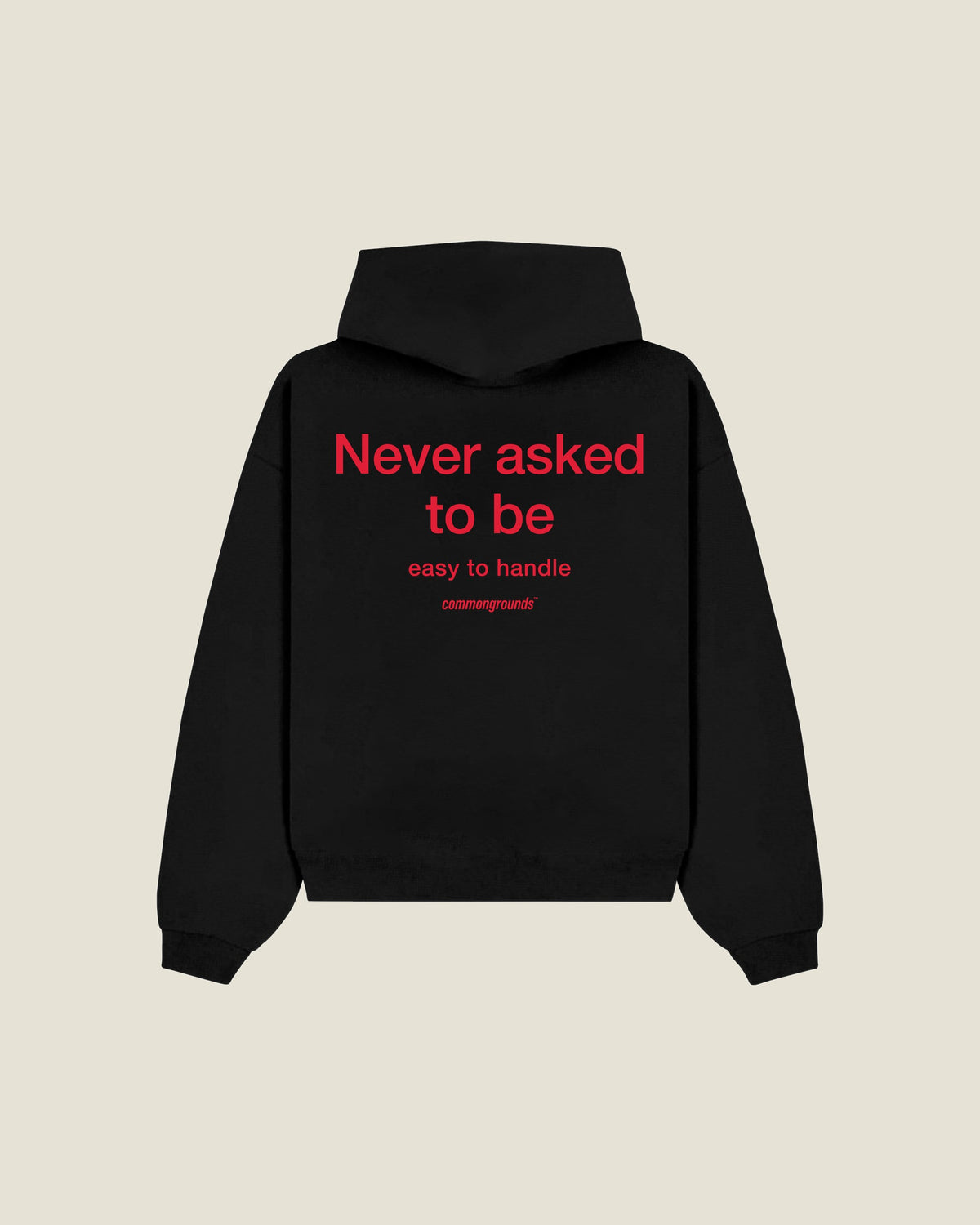 Never Asked To Be Easy To Handle Hoodie in black, back print