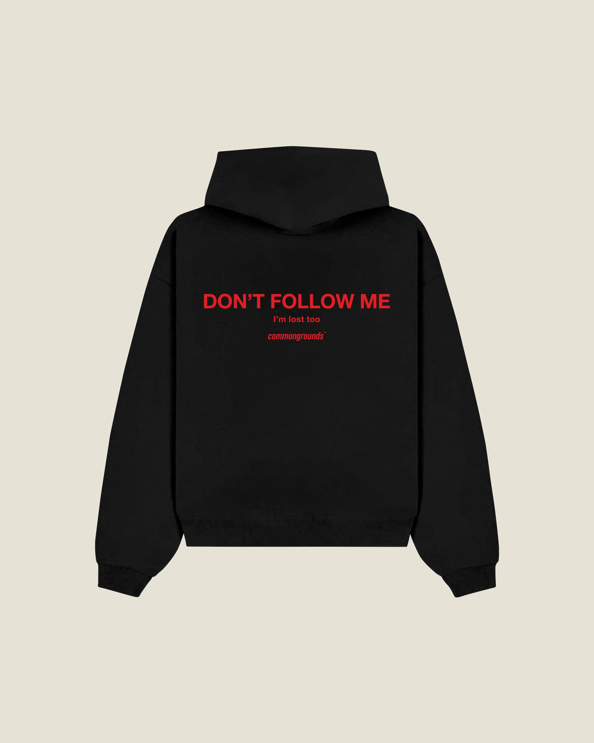 Don't Follow Me I'm Lost Too Hoodie in black, back print