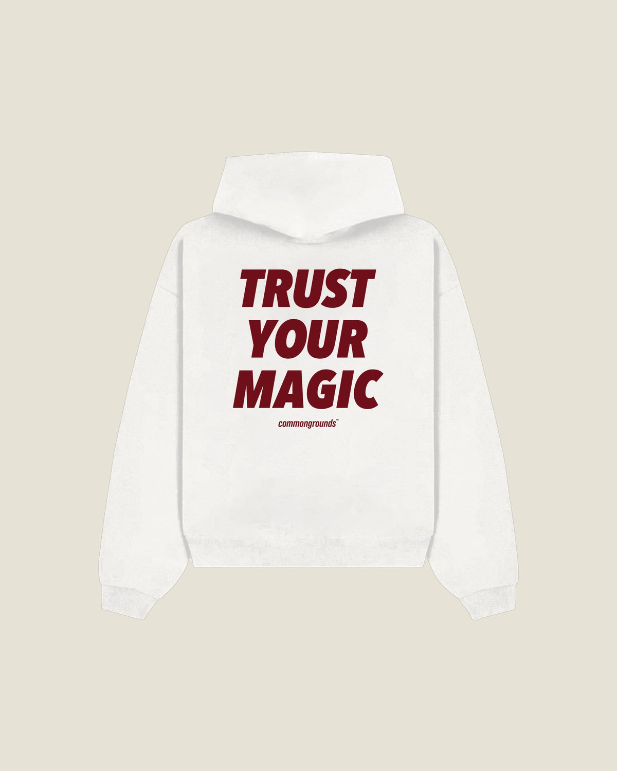 Trust Your Magic Hoodie in white, back print