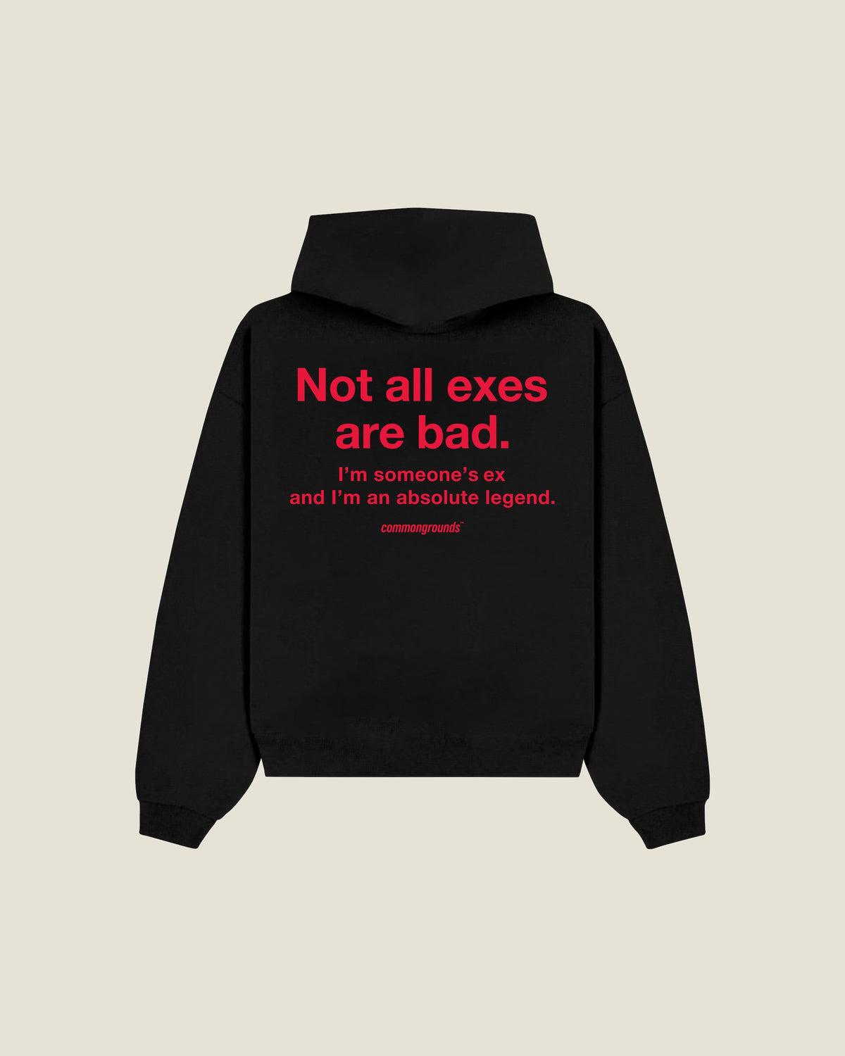 Not All Exes Are Bad. I'm Someone's Ex And I'm An Absolute Legend Hoodie in black, back print