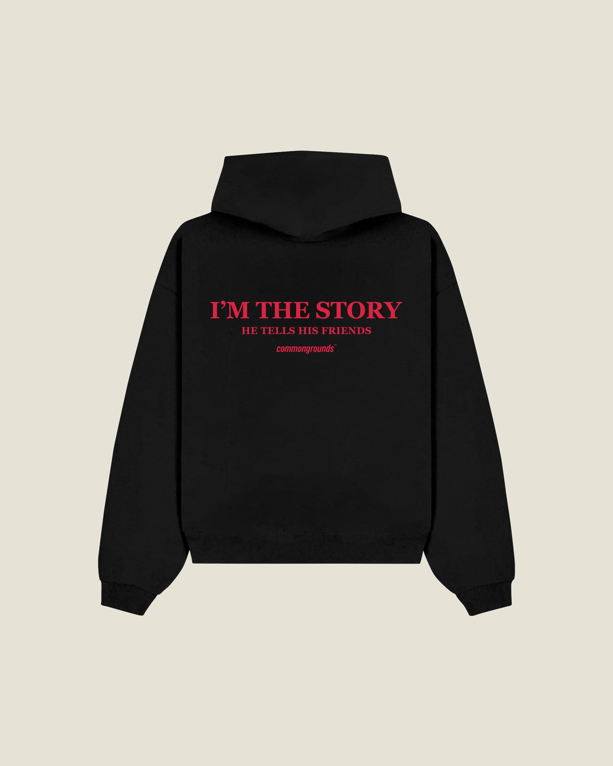 I'm The Story He Tells His Friends Hoodie in black, back print
