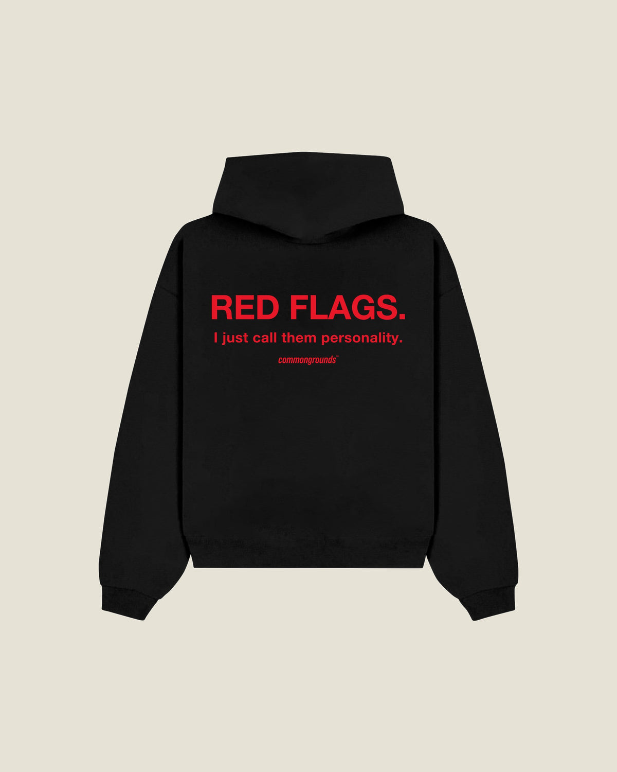 Red Flags. I Just Call Them Personality Hoodie in black, back print