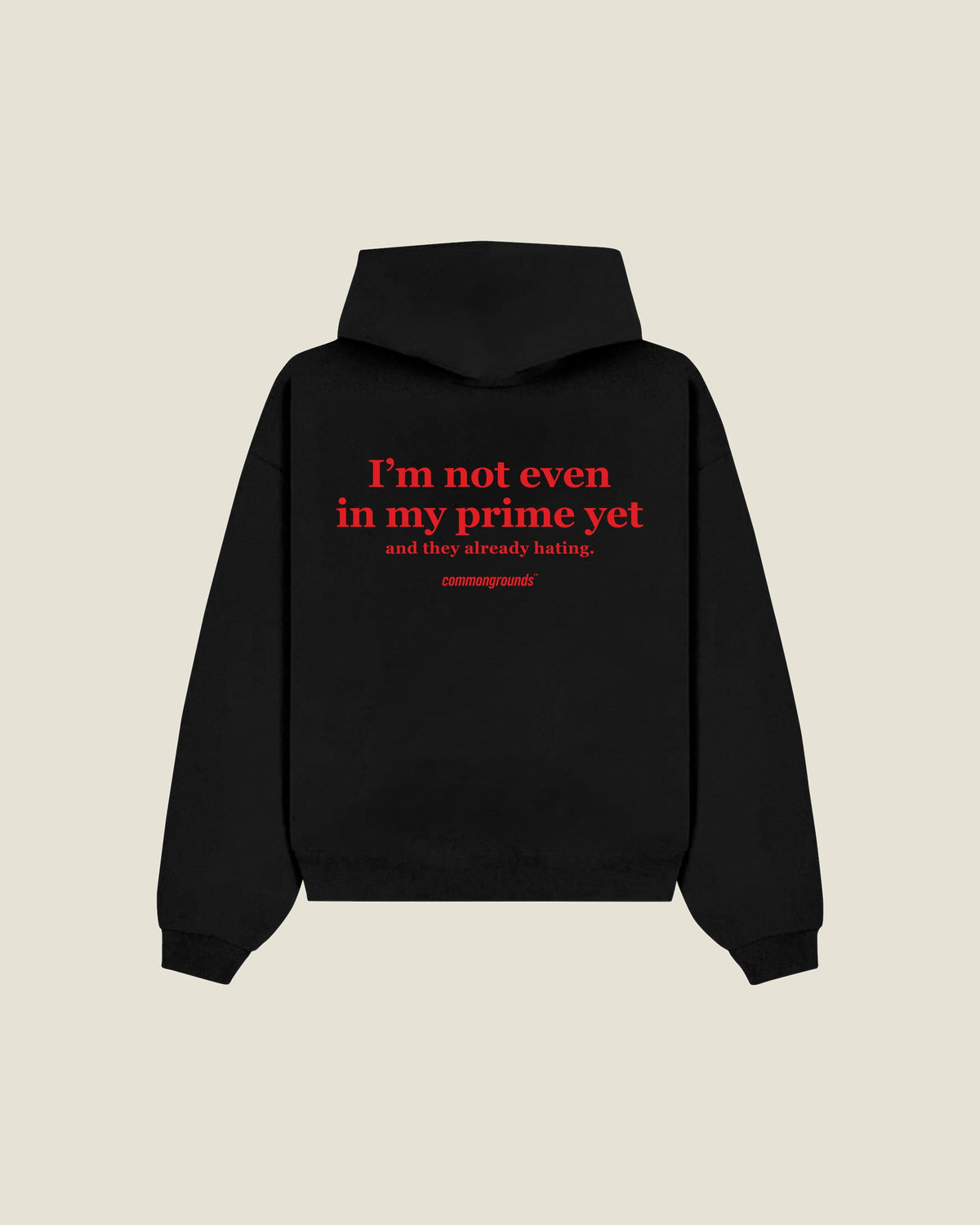 I'm Not Even In My Prime Yet And They Already Hating Hoodie in black, back print