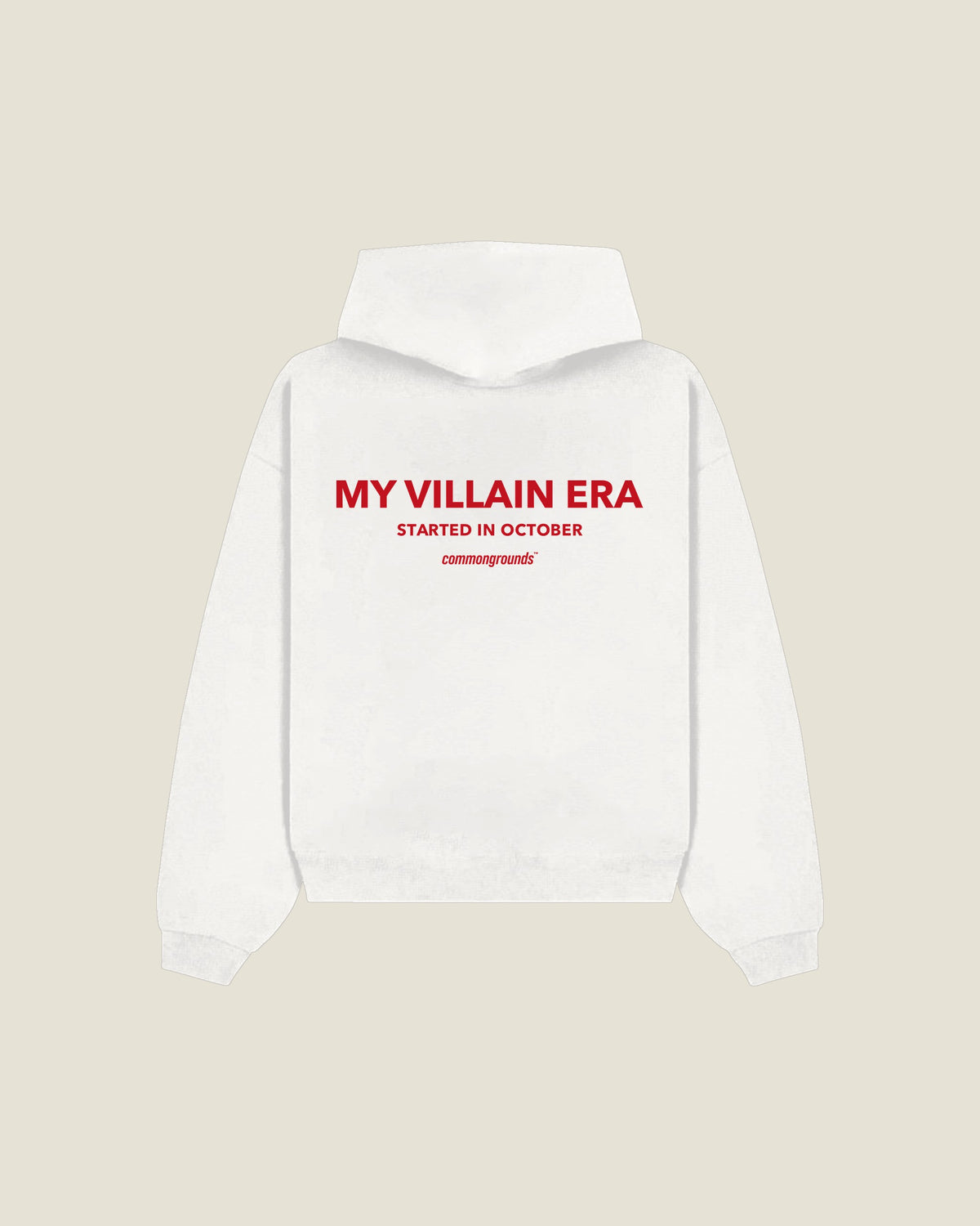 My Villain Era Started In October Hoodie in white, back print