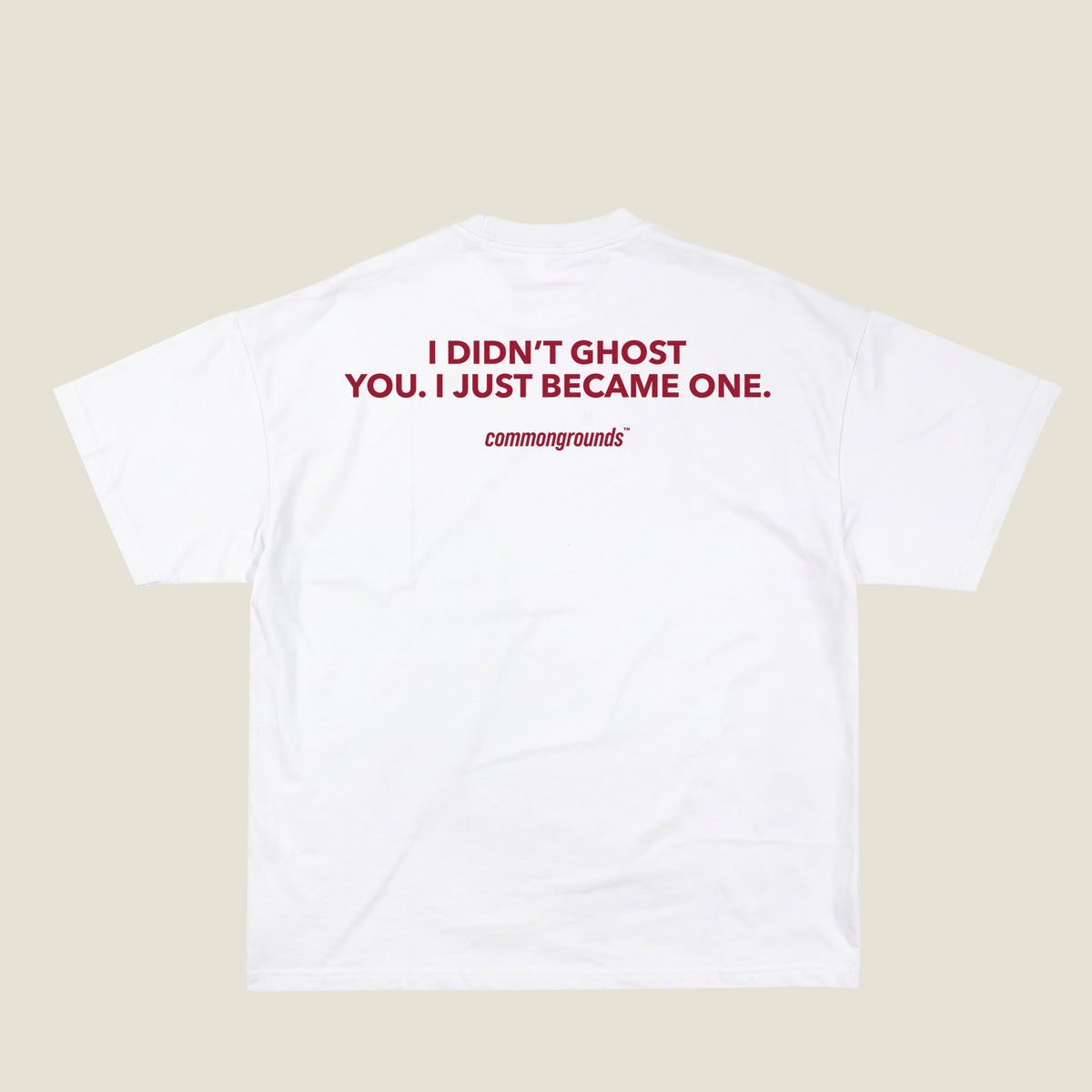 I DIDN'T GHOST YOU. I JUST BECAME ONE Tee in white, back print